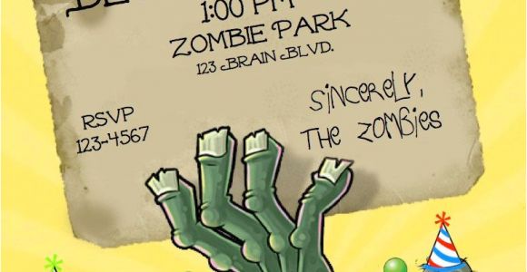 Free Plants Vs Zombies Birthday Invitation Template Zombie Party Invitation Templates