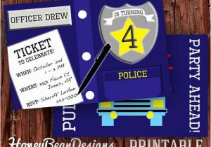 Free Police Party Invitation Templates Printable Police Birthday Invitation Photo Police Car