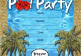 Free Pool Party Invitations Free Kids Party Invitations Pool Party Invitation
