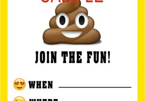 Free Poop Emoji Birthday Invitations Emoji Birthday Invitation Please Click On Image Twice to