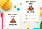 Free Poop Emoji Birthday Invitations Emoji Party Ideas and Colorful Printables