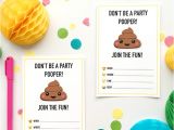 Free Poop Emoji Birthday Invitations Emoji Party Ideas and Colorful Printables