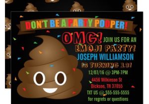 Free Poop Emoji Birthday Invitations Funny Poop Emoji Birthday Party Invitation