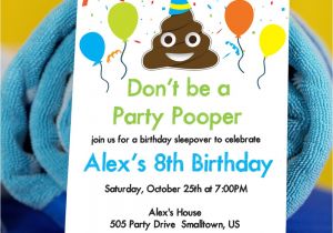 Free Poop Emoji Birthday Invitations Party Pooper Invitation with Poop Emoji