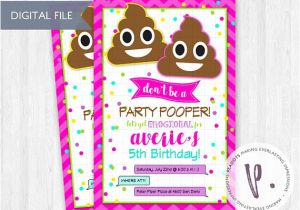 Free Poop Emoji Birthday Invitations Poop Emoji Invitations Rainbow Emoticon by Peadots