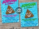 Free Poop Emoji Birthday Invitations Poop Emoji Pool Invitation Printable Digital Print