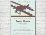 Free Printable Airplane Baby Shower Invitations Vintage Airplane Baby Shower Invitation Printable or