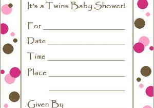 Free Printable Baby Shower Invitations for Twins Boy and Girl Cute and Free Twin Baby Shower Invitations