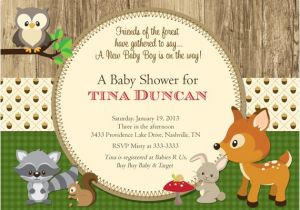Free Printable Baby Shower Invitations Woodland Animals Woodland Animals forest Baby Shower Invitation Printable