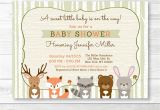 Free Printable Baby Shower Invitations Woodland Animals Woodland Animals Fox Deer Bear Neutral Baby Shower