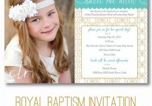 Free Printable Baptism Invitations Lds Lds Baptism Invitation "royal" Digital Printable
