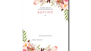Free Printable Baptism Invitations Templates Free Printable Baptism Floral Invitation Template