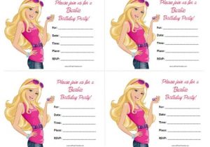 Free Printable Barbie Birthday Party Invitations Barbie Birthday Invitations Free Printable