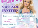 Free Printable Barbie Birthday Party Invitations Barbie Birthday Invitations Template