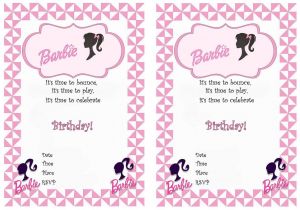 Free Printable Barbie Birthday Party Invitations Barbie Free Printable Birthday Party Invitations
