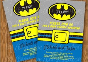 Free Printable Batman Baby Shower Invitations Items Similar to Batman Baby Shower Invitations Diy