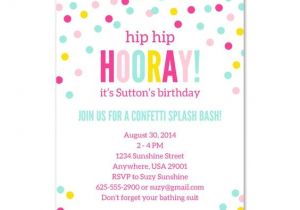 Free Printable Birthday Invitations for Tweens Confetti Birthday Invitation Confetti Party Invitation