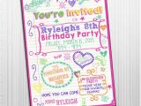 Free Printable Birthday Invitations for Tweens Items Similar to Printable 5×7 Sleepover Tween Birthday