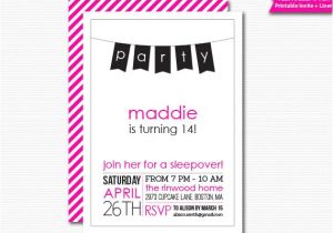 Free Printable Birthday Invitations for Tweens Printable Teen Birthday Invitation Sleepover Slumber Party