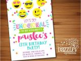 Free Printable Birthday Party Invitations for Tweens Printable Tween Emoji Birthday Invitation Teen Girl or