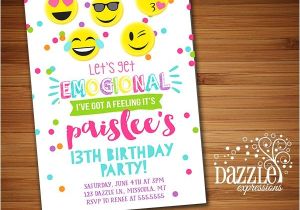 Free Printable Birthday Party Invitations for Tweens Printable Tween Emoji Birthday Invitation Teen Girl or