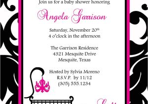 Free Printable Black and White Baby Shower Invitations Elegant White Black Hot Pink Damask Baby Shower Invitation
