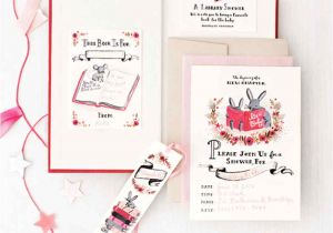 Free Printable Book themed Baby Shower Invitations Book themed Baby Shower