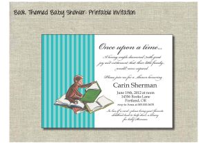 Free Printable Book themed Baby Shower Invitations Book themed Baby Shower Printable Invitation W