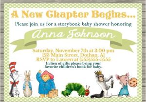 Free Printable Book themed Baby Shower Invitations Storybook Baby Shower Invitation Thank You for Shopping