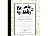 Free Printable Bridal Shower Brunch Invitations Gold Confetti Brunch Bubbly Bridal Shower Invitation