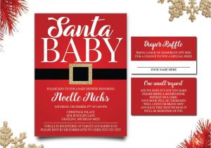 Free Printable Christmas Baby Shower Invitations Winter Baby Shower Invitations Santa Baby Baby Shower