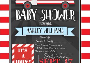 Free Printable Firefighter Baby Shower Invitations Fire Truck Baby Shower Invitation Personalized Printable