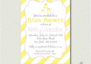 Free Printable Giraffe Baby Shower Invitations Giraffe Invitation Giraffe Baby Shower Girl Baby Shower
