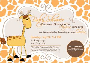 Free Printable Giraffe Baby Shower Invitations Templates Giraffe Baby Shower Invitation Girl by asyouwishcreations4u