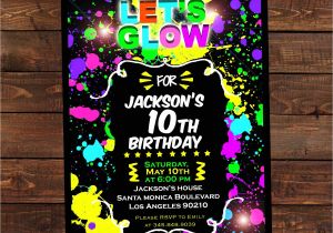 Free Printable Glow In the Dark Birthday Party Invitations Glow In the Dark Invitations Diy Glow Party Invitations