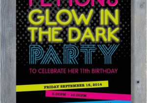 Free Printable Glow In the Dark Birthday Party Invitations Glow In the Dark Party Invitation for Birthday Black