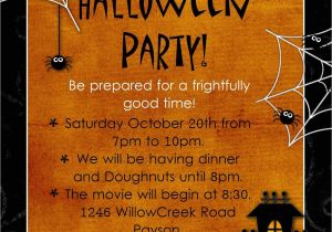 Free Printable Halloween Birthday Party Invitations Templates Halloween Party Invitation Wording