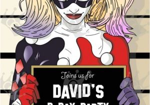 Free Printable Harley Quinn Birthday Invitations Harley Quinn Custom Digital Printable Birthday Party