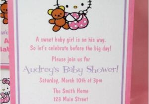 Free Printable Hello Kitty Baby Shower Invitations Hello Kitty Baby Shower Pdf Cd Invitation Favors Gum