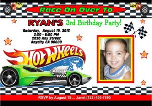 Free Printable Hot Wheels Birthday Party Invitations Hot Wheels Racing Custom Printable Birthday Party