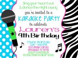 Free Printable Karaoke Party Invitations Karaoke Girl 5×7 Birthday Invitation Printable