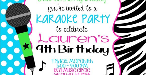 Free Printable Karaoke Party Invitations Karaoke Girl 5×7 Birthday Invitation Printable