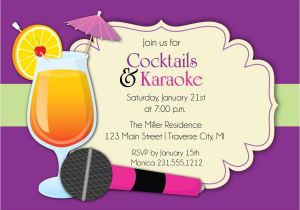 Free Printable Karaoke Party Invitations Karaoke Invitation Cocktails Karaoke Party Invite for