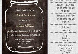 Free Printable Mason Jar Bridal Shower Invitations Items Similar to Printable Bridal Shower Invitation