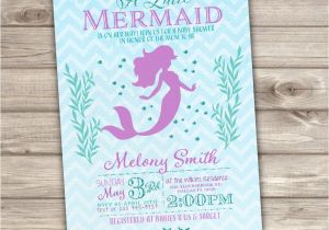 Free Printable Mermaid Baby Shower Invitations 50 Printed Mermaid Baby Shower Invitations Chevronlittle
