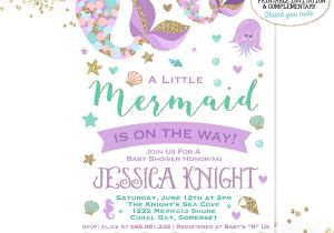 Free Printable Mermaid Baby Shower Invitations Mermaid Baby Shower Invitation Little Mermaid Baby Shower