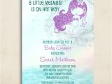 Free Printable Mermaid Baby Shower Invitations Mermaid Baby Shower Invitation Turquoise and Purple