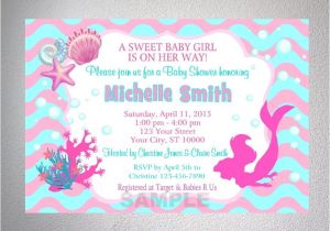 Free Printable Mermaid Baby Shower Invitations Mermaid Girl Baby Shower Invitation Printable Little