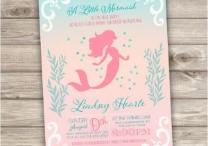 Free Printable Mermaid Baby Shower Invitations Printable Mermaid Baby Shower Invitations Shabby Chic by