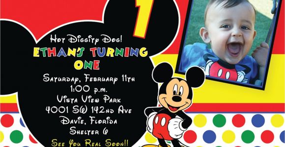 Free Printable Mickey Mouse 1st Birthday Invitations Free Printable 1st Mickey Mouse Birthday Invitations